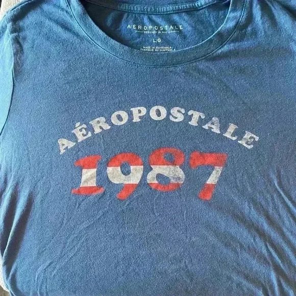 Aeropostale Girls VINTAGE T-Shirt with 1987 Graphic - Size L - Picture 5 of 5